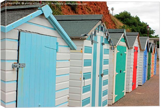 Beach Huts Canvas Print by philip milner