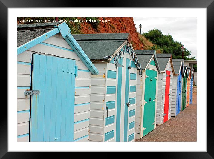 Beach Huts Framed Mounted Print by philip milner