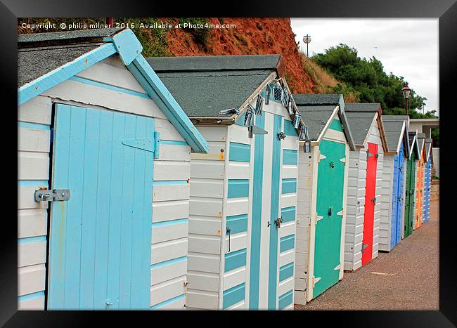 Beach Huts Framed Print by philip milner