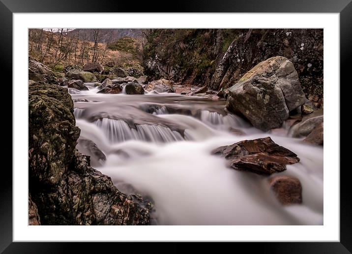 Etive Falls Framed Mounted Print by Sam Smith