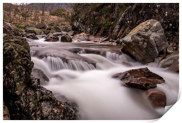 Etive Falls Print by Sam Smith