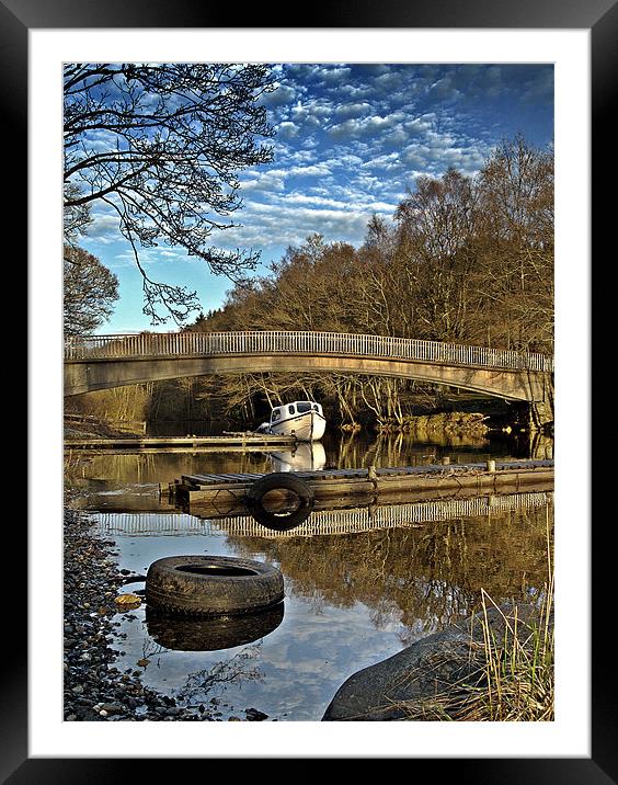Bridge reflections on Loch Earn. Framed Mounted Print by Aj’s Images