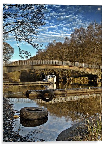 Bridge reflections on Loch Earn. Acrylic by Aj’s Images