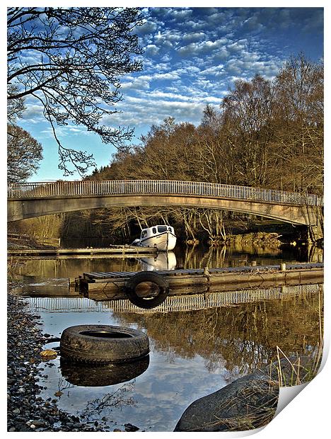 Bridge reflections on Loch Earn. Print by Aj’s Images