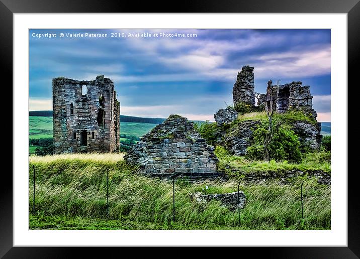 Sanquhar Castle Ruin Framed Mounted Print by Valerie Paterson