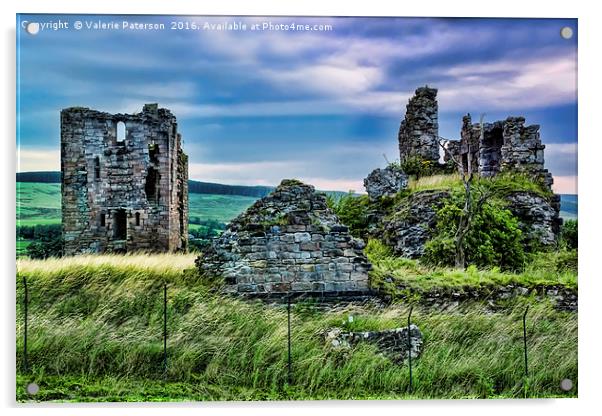 Sanquhar Castle Ruin Acrylic by Valerie Paterson
