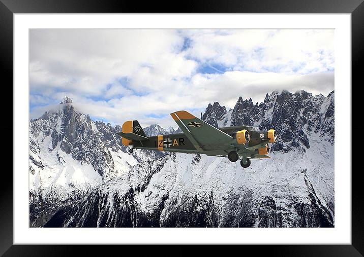 Ju 52 - Alpine Passage Framed Mounted Print by Pat Speirs