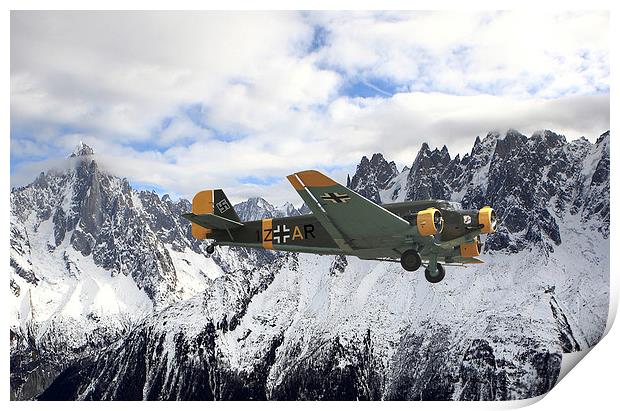 Ju 52 - Alpine Passage Print by Pat Speirs