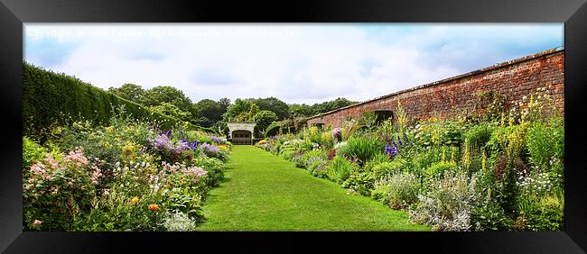 The famous herbaceous border at Arley Hall Cheshir Framed Print by John Keates