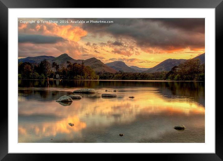 Derwent Water Twilight Framed Mounted Print by Tony Sharp LRPS CPAGB