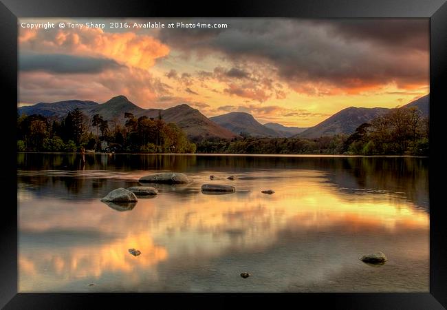 Derwent Water Twilight Framed Print by Tony Sharp LRPS CPAGB