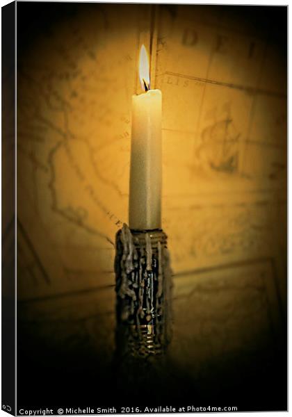 candle in a bottle Canvas Print by Michelle Smith