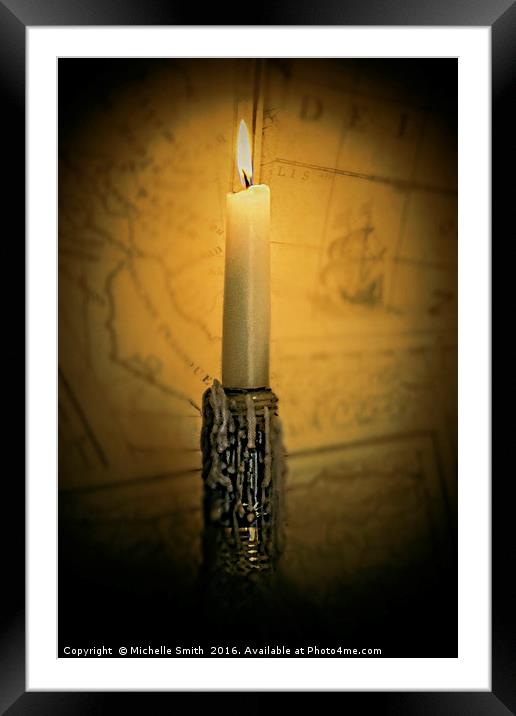 candle in a bottle Framed Mounted Print by Michelle Smith