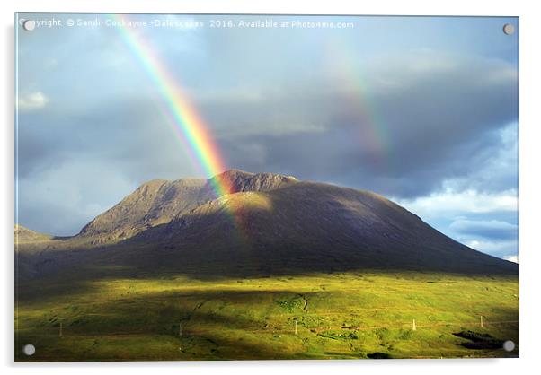 Rainbows on Beinn an Dothaidh Acrylic by Sandi-Cockayne ADPS