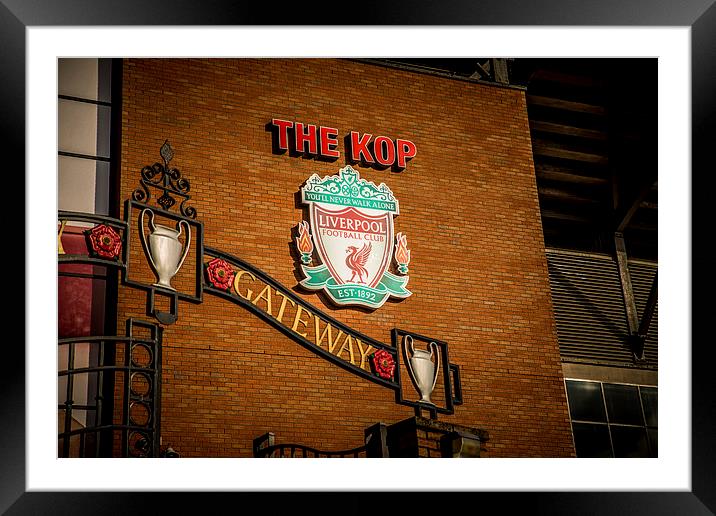 The Kop, Liverpool Football Club Framed Mounted Print by Thomas Ritson