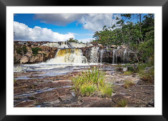 Orinduik Falls Framed Mounted Print by Gail Johnson