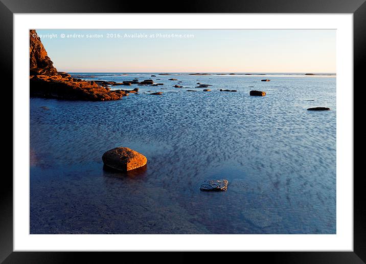 SHALLOW TIDE Framed Mounted Print by andrew saxton
