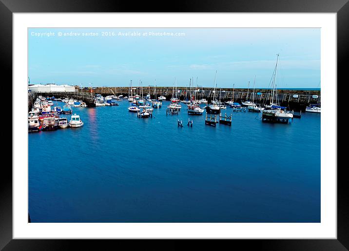 SCARBOROUGH HARBOUR Framed Mounted Print by andrew saxton