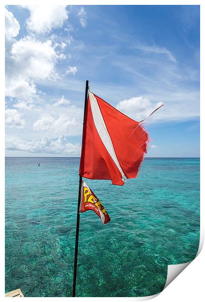 Kura Hulunda dive flag Print by Gail Johnson
