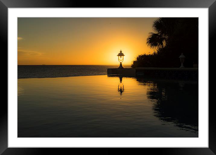 Sunset at the pool  Framed Mounted Print by Gail Johnson