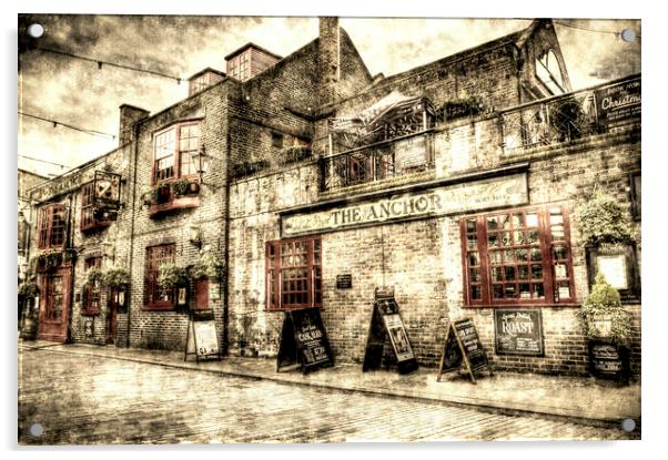 The Anchor Pub London Vintage Acrylic by David Pyatt
