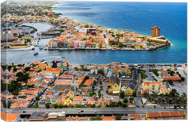 Willemstad Arieal Canvas Print by Gail Johnson