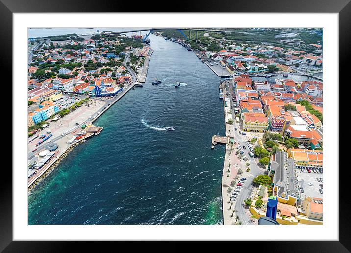 Willemstad Arieal Framed Mounted Print by Gail Johnson