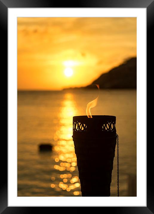 Sunset and night Curacao Views  Framed Mounted Print by Gail Johnson