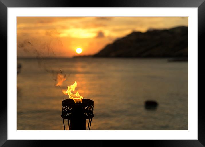 Sunset and night Curacao Views  Framed Mounted Print by Gail Johnson