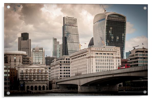London Skyline Acrylic by Richard Downs