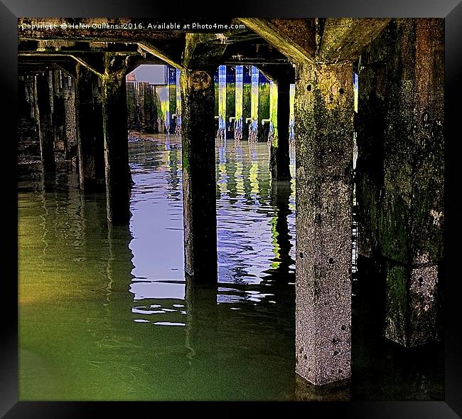  UNDER THE JETTY                                   Framed Print by Helen Cullens