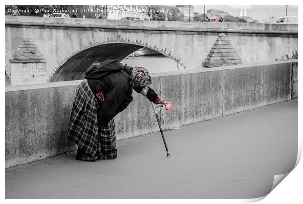 Parisian Beggar Lady Print by Paul Warburton