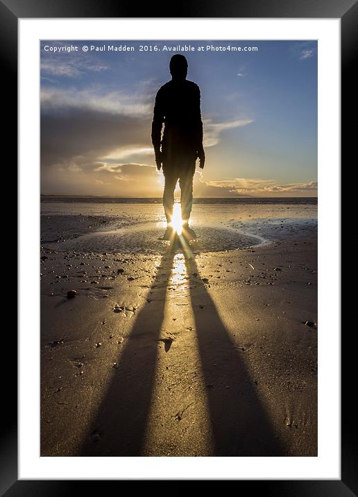 Winter Sun at Crosby Beach Framed Mounted Print by Paul Madden