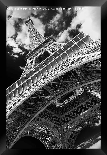 Eiffel Tower Infrared Abstract Framed Print by Paul Warburton