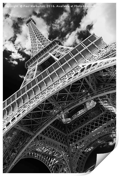 Eiffel Tower Infrared Abstract Print by Paul Warburton