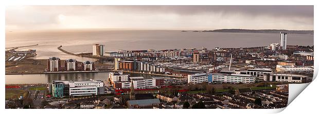 Daybreak over Swansea city Print by Leighton Collins