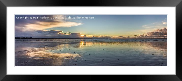 Crosby Beach Panorama Framed Mounted Print by Paul Madden