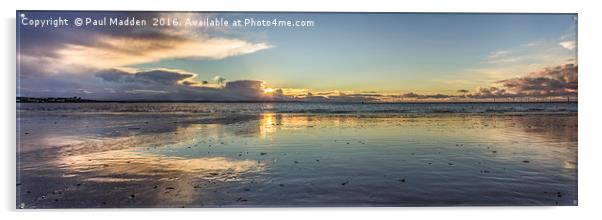 Crosby Beach Panorama Acrylic by Paul Madden