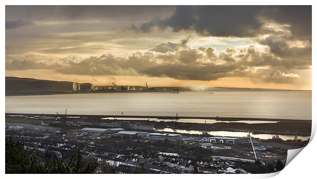 Sunrise over Port Talbot Print by Leighton Collins