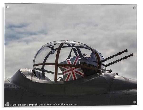 RAF Lancaster Turret Gun Acrylic by Keith Campbell