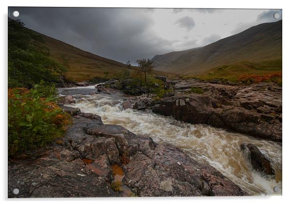 River etive Scotland Acrylic by Eddie John