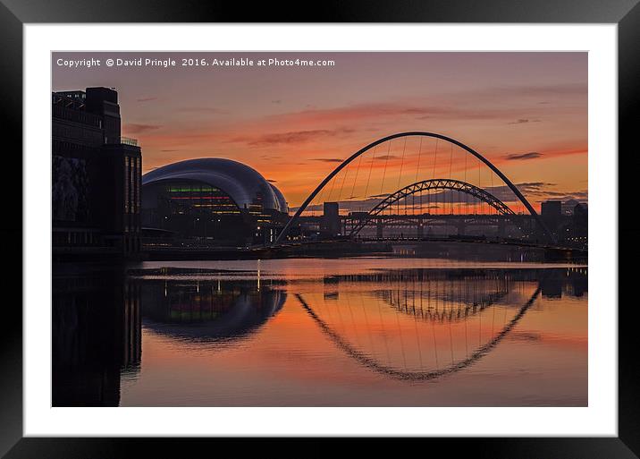 River Tyne Sunset Framed Mounted Print by David Pringle