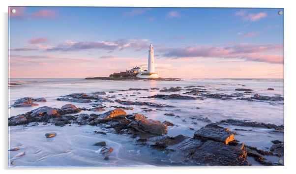 St Mary's Lighthouse Sunrise Acrylic by Andy Redhead