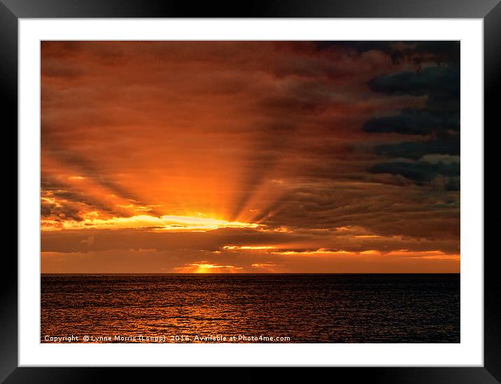 Sunset Over Costa Adeje Framed Mounted Print by Lynne Morris (Lswpp)