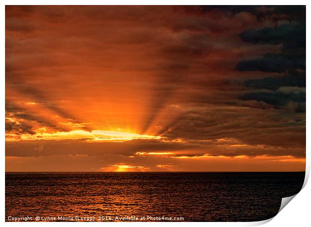 Sunset Over Costa Adeje Print by Lynne Morris (Lswpp)
