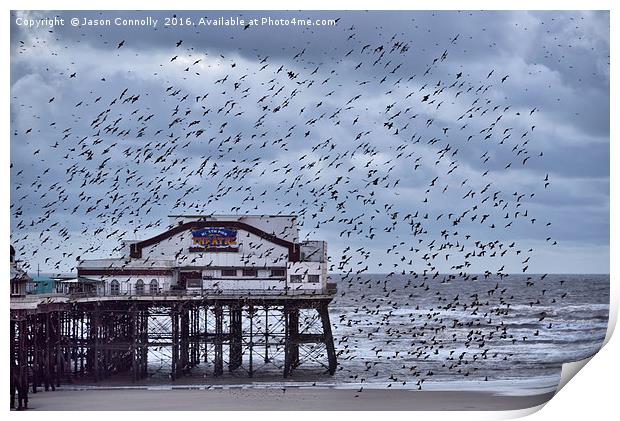 North Pier Starlings Print by Jason Connolly