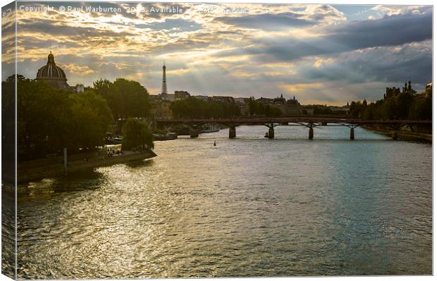 River Seine at Dusk Canvas Print by Paul Warburton