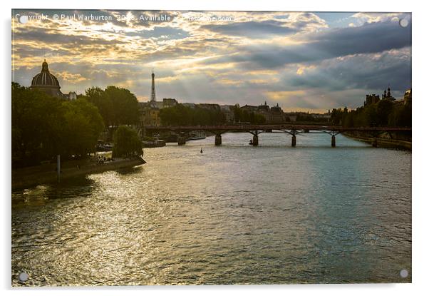 River Seine at Dusk Acrylic by Paul Warburton