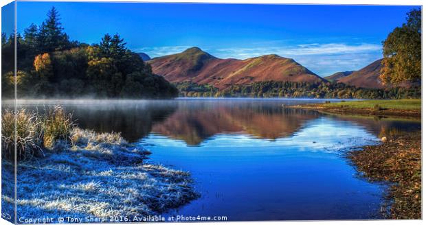 Derwent Water - A Winter's Day Canvas Print by Tony Sharp LRPS CPAGB