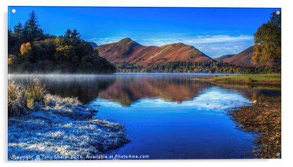 Derwent Water - A Winter's Day Acrylic by Tony Sharp LRPS CPAGB